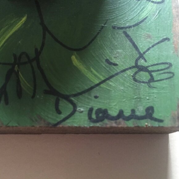 Vintage 1970's Handmade Artichoke Relief Folk Art On Wood Wall Sculpture Signed - Picture 2 of 10